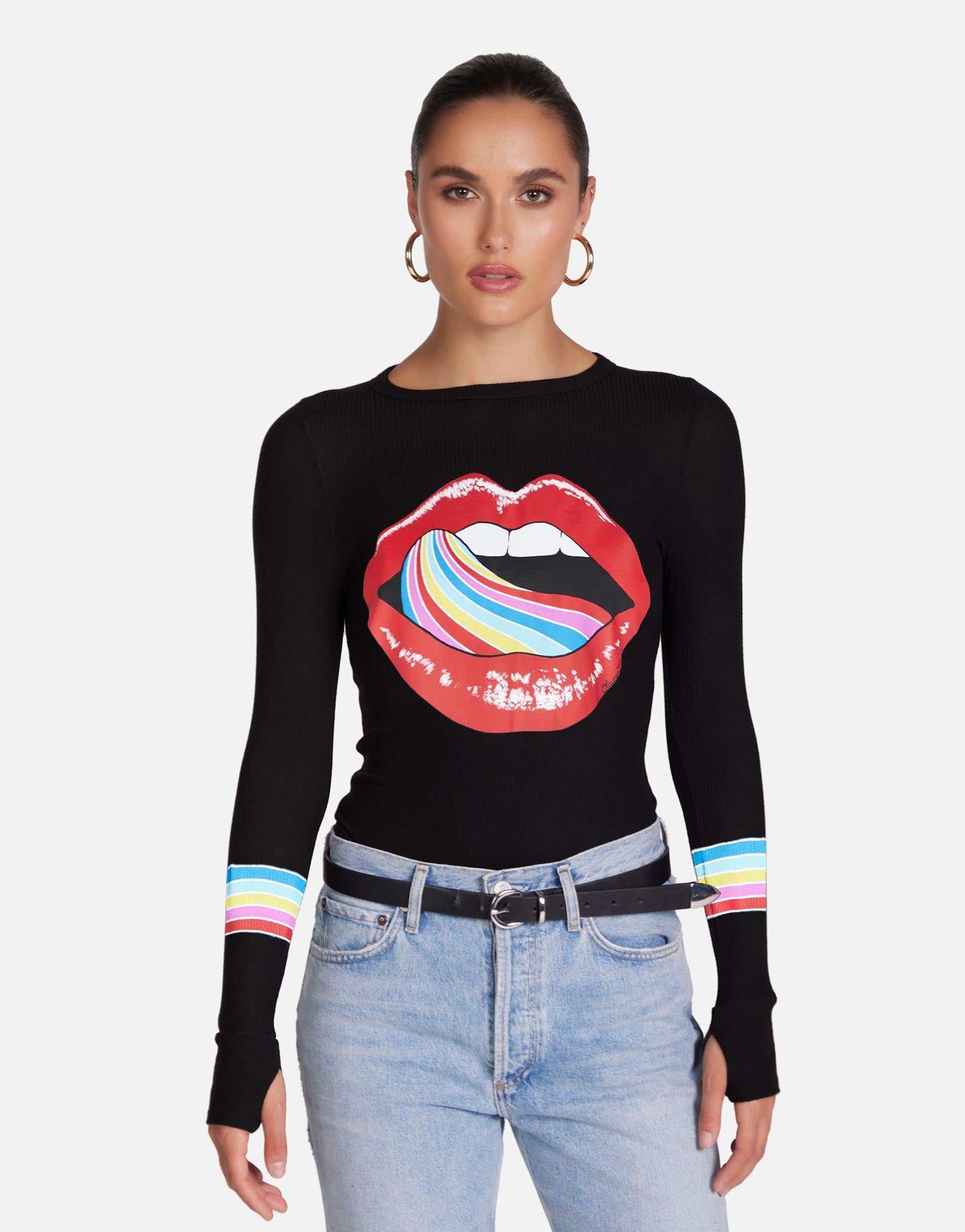 Candy Lip Fitted Thermal in Black | McKinley X by Lauren Moshi